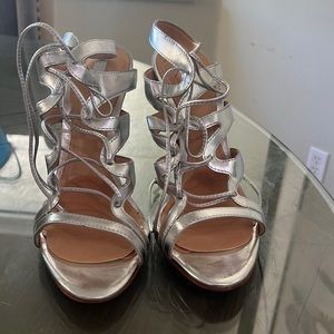 SCHUTZ Heels Silver Strappy Size 8